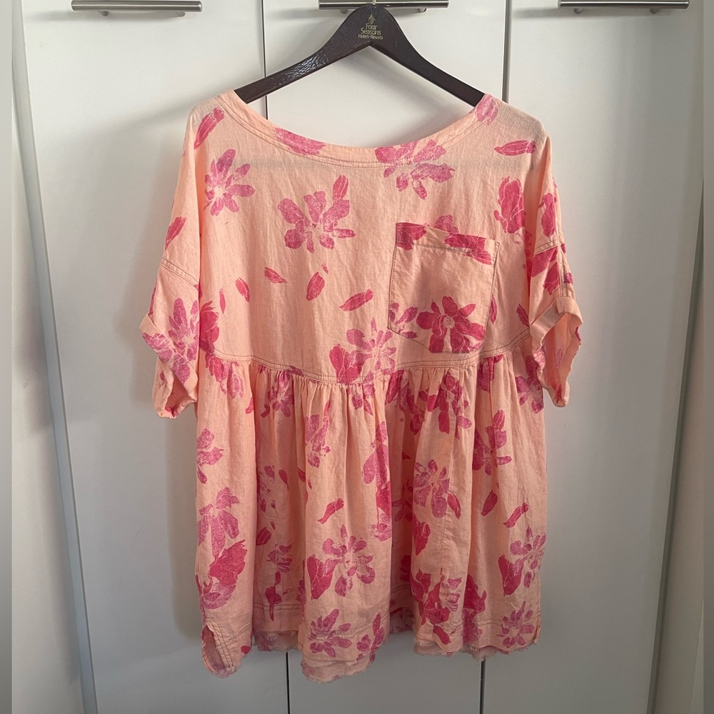 Free People “We the Free” peach & pink flowy mini dress / top